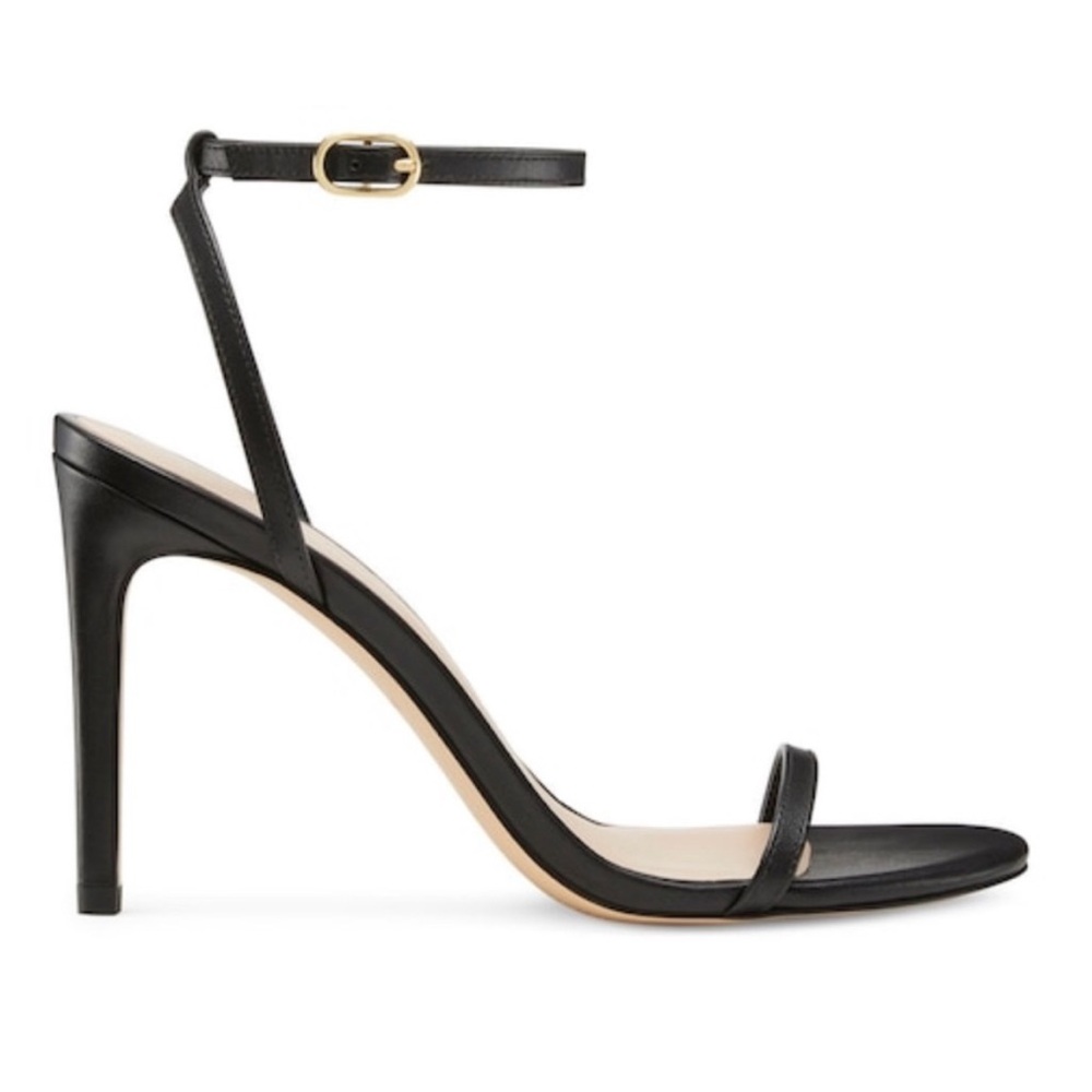 NEW Stuart Weitzman Dancer 95 MM Heels in Smooth Black Leather, Size 10